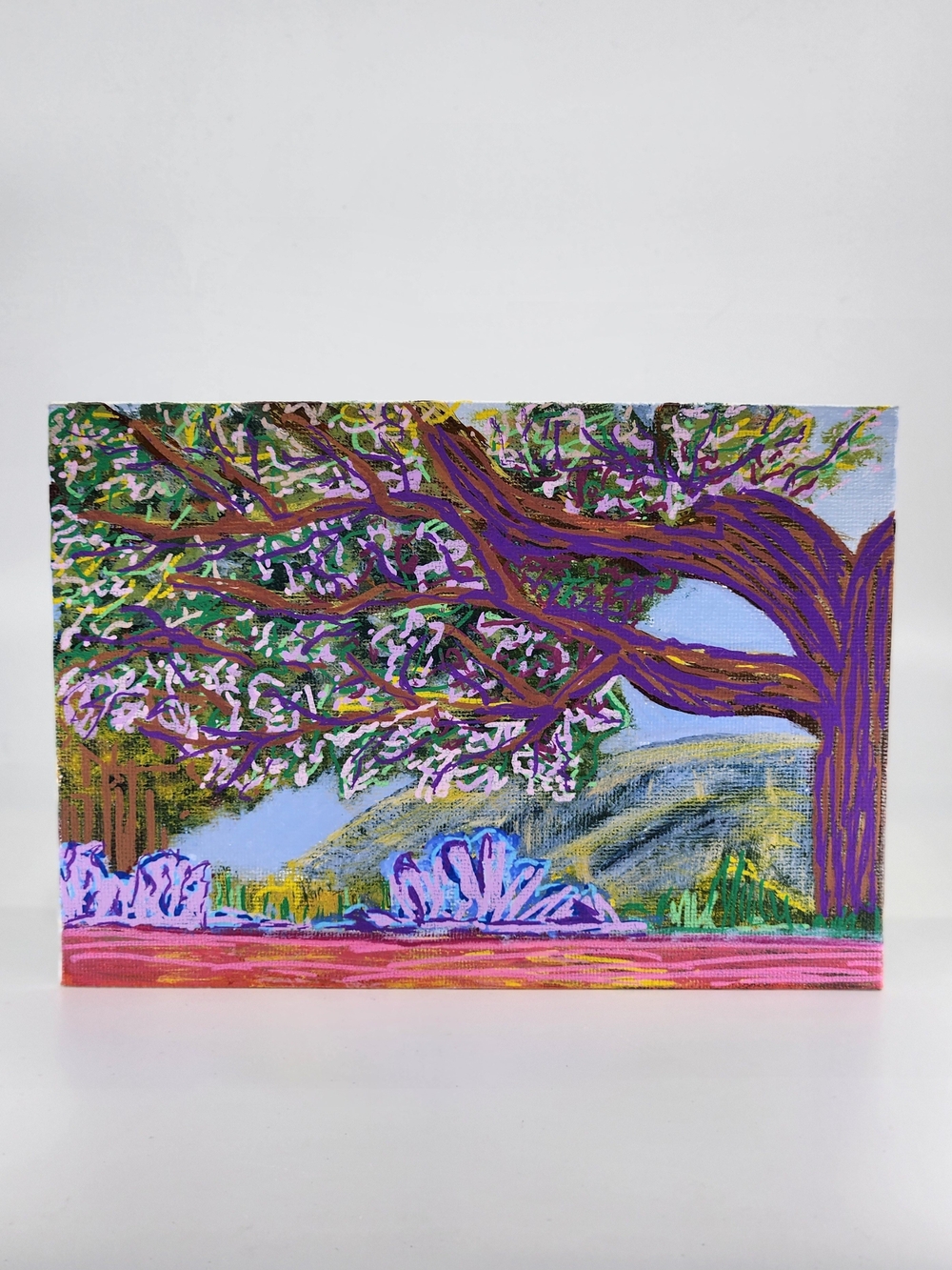 Hand Crafted Wall Art Purple Landscape Canvas Art - Picture 12 of 12